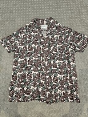 Goodfellow & Co Pineapple Print Button-Up, Size L